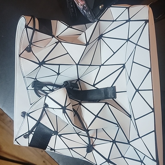 Two Bags White Drawstring Back Pack New Never used. And a black Faux ... - Picture 4 of 14